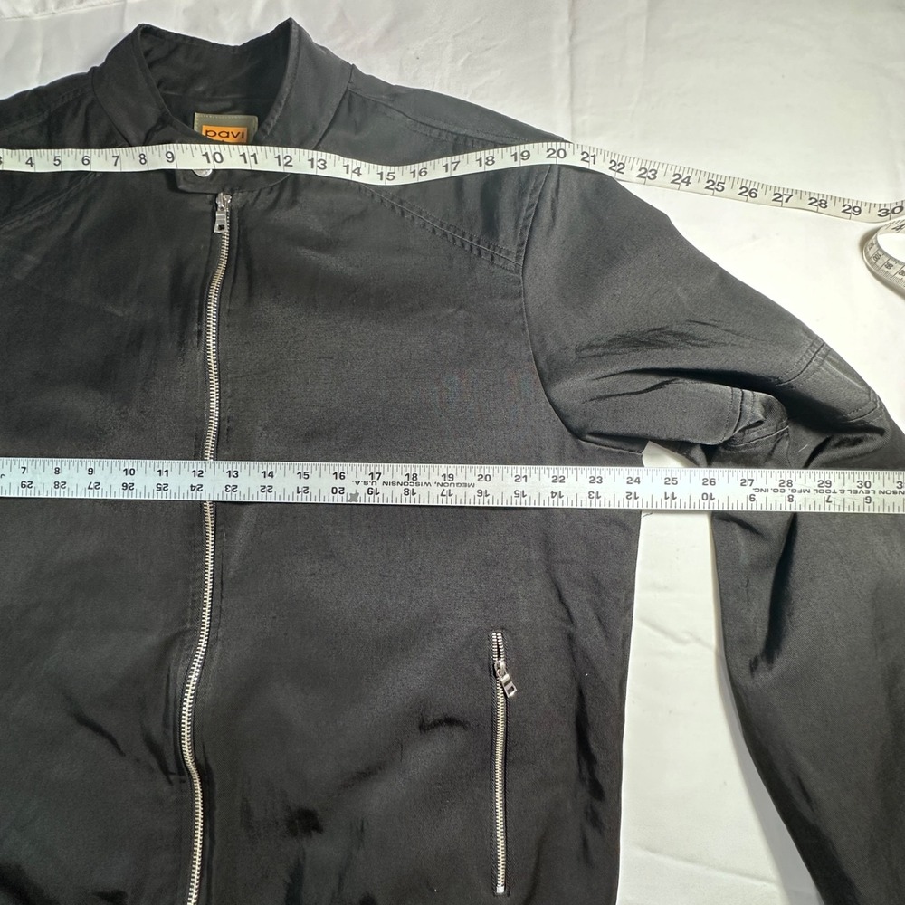 Pavi Italy Mens‎ Black Cotton Lined Full Zip Bomber Jacket Sz XXL - Picture 8 of 10
